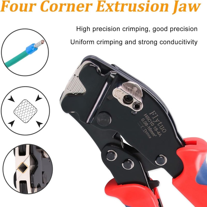 Flytuo Front Loading Ferrule Crimp Tool and Ferrule Crimper Works for End Sleeves Ferrules and Wire End Terminals from AWG 30-5 - Image 4